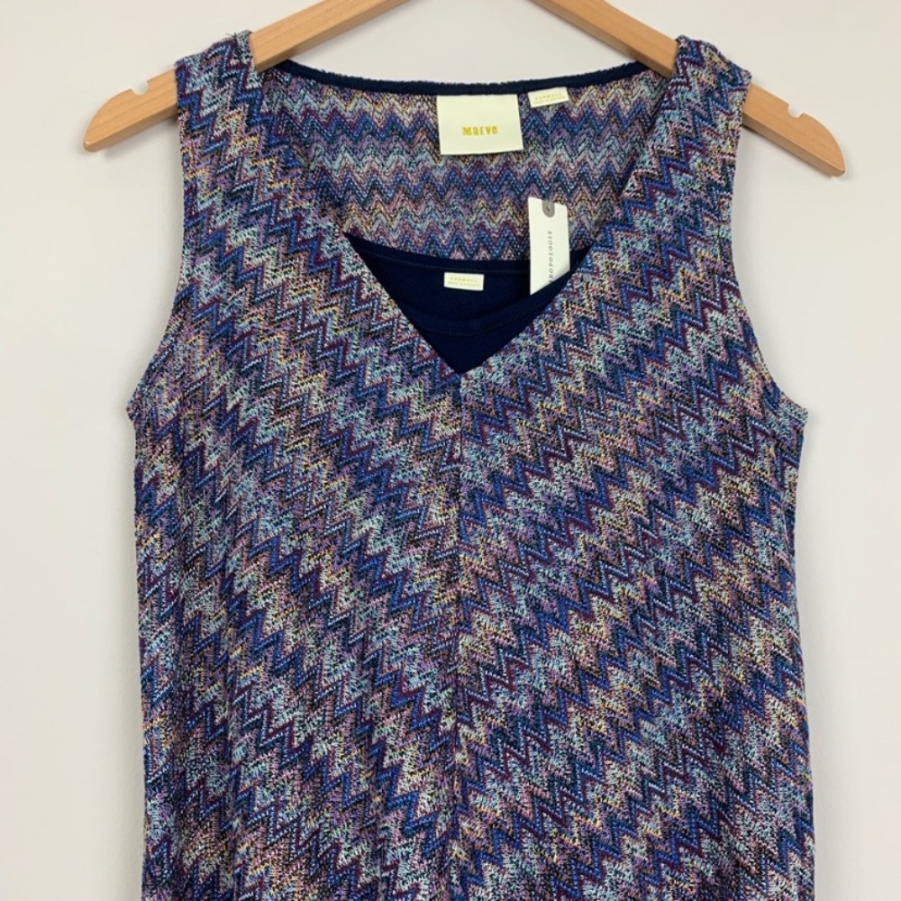 NWT Anthro Maeve #598 Motif Chevron Dress New SZ XS - Picture 3 of 4